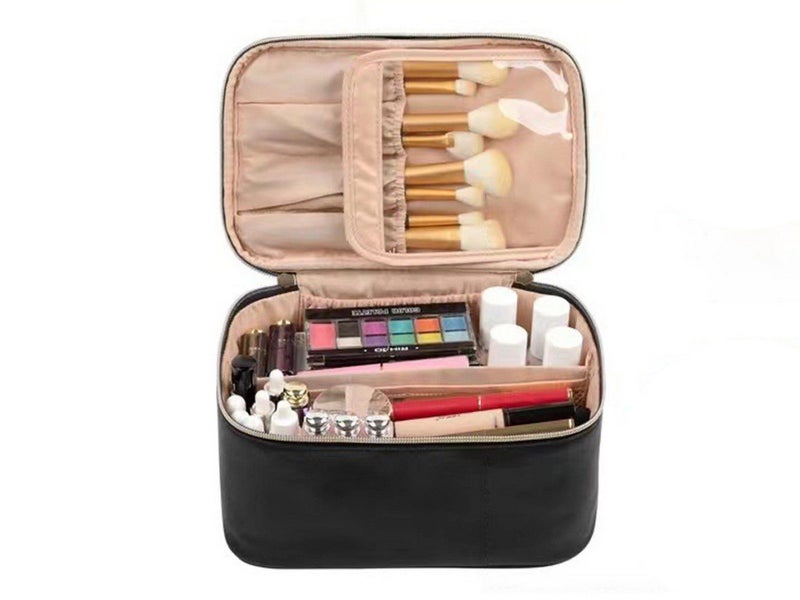 Makeup Bag Cosmetic Bag Large Capacity Travel Makeup Case Organizer Black Carousel 3