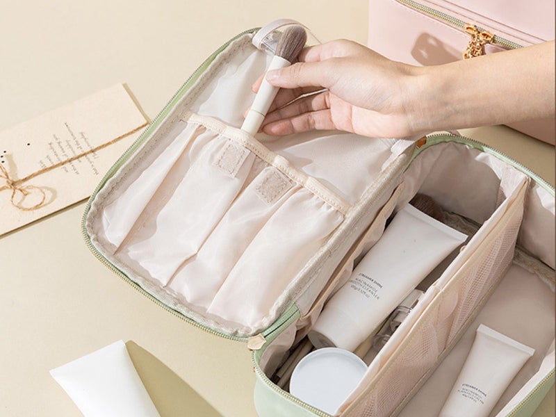 Makeup Bag Cosmetic Bag Large Capacity Travel Makeup Case Organizer Green Carousel 6