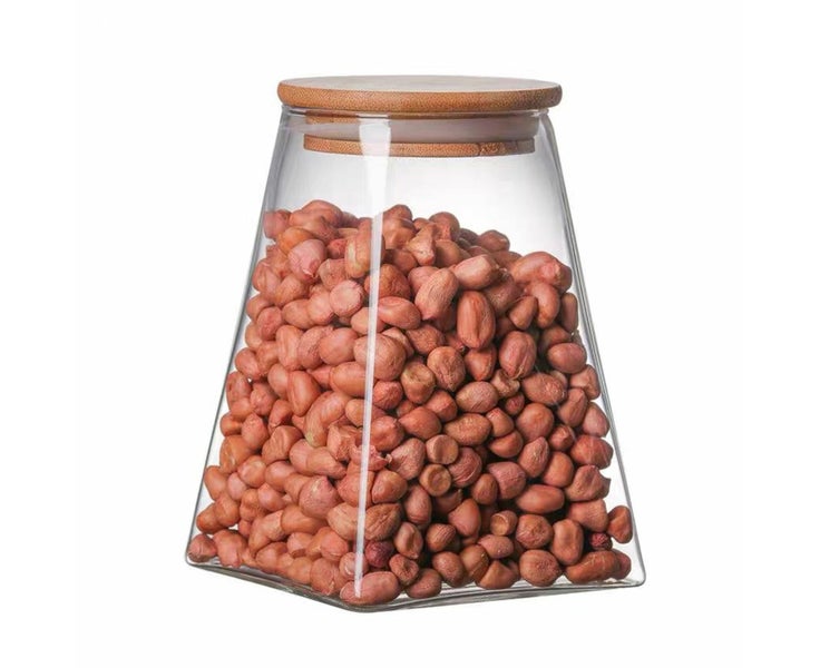 Clear Glass Food Storage Containers with Bamboo Lid,Stackable Kitchen Carousel 1