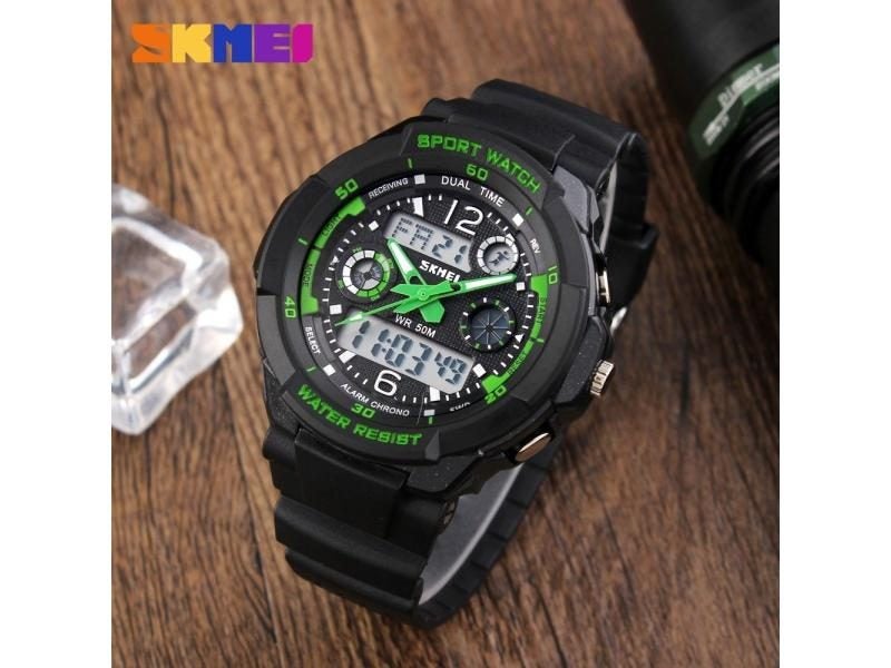SKMEI Brand 50m Waterproof Children's Watches LED Multifunction Dual Time Carousel 2