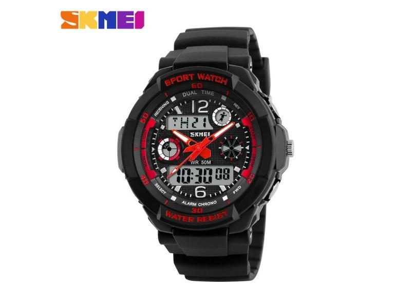 SKMEI Brand 50m Waterproof Children's Watches LED Multifunction Dual Time Carousel 1