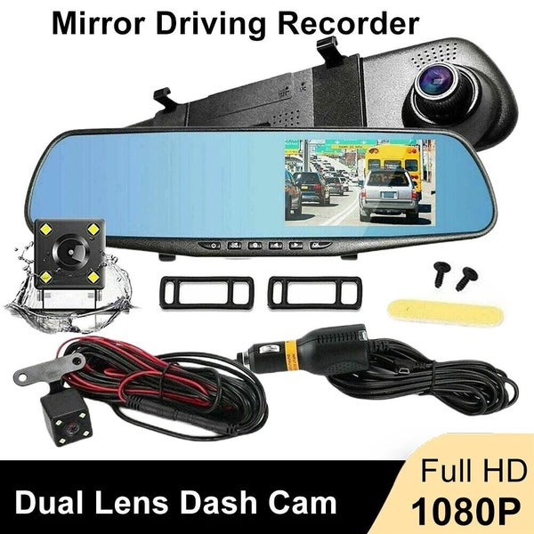 Rearview Mirror Car DVR Dual Dash 1080P HD Cam Camera Front Rear Video Recorder Carousel 13