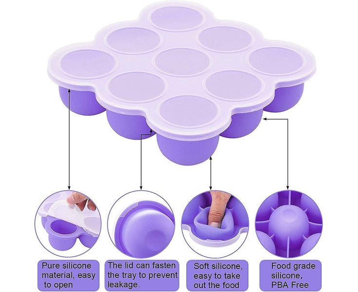 Food Freezing Storage Box Baby Silicone Container 7 Holes With Airtigh Carousel 2