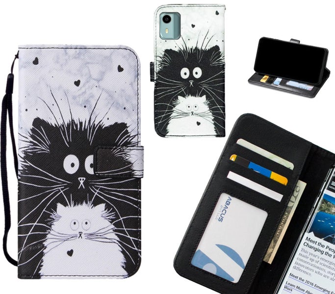 Nokia C12 case leather wallet case printed ID Carousel 1