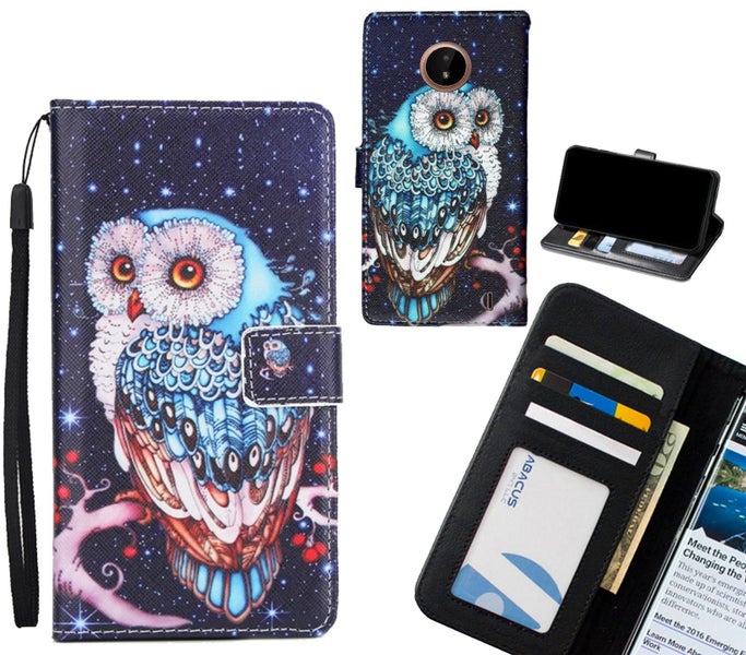 Nokia C20 case 3 card leather wallet case printed ID Carousel 1