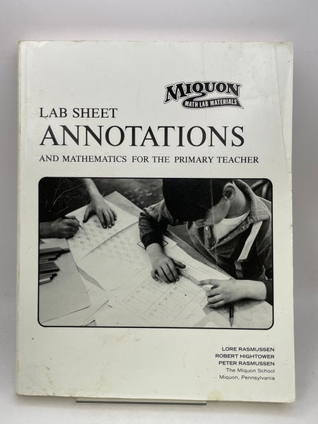 Lab Sheet Annotations and Mathematics for the Primary Teacher (Miquon Math La...64495165209091110