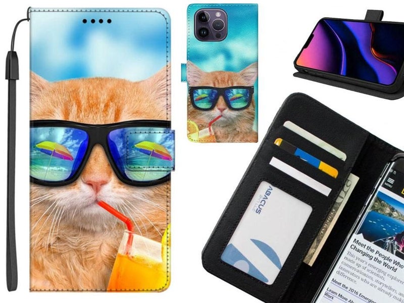 iPhone 14 Pro Max case leather wallet case printed ID Carousel 1