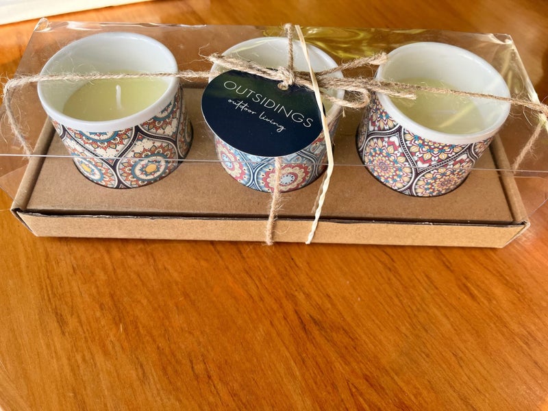 Outsidings Vesper Citronella 3-Piece Candle Set MultiColored Carousel 1