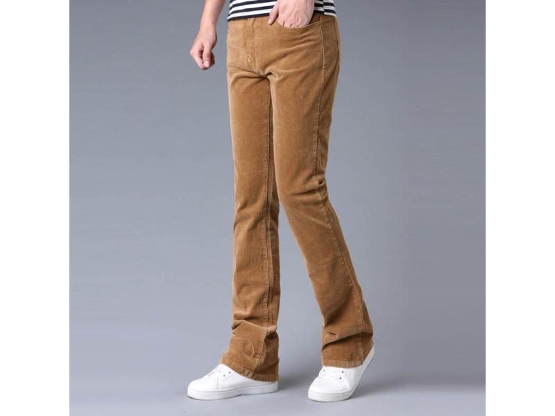 Men Flared Trousers Corduroy Boot Cut Trousers Bell Bottom Pants Casual Flare Carousel 1