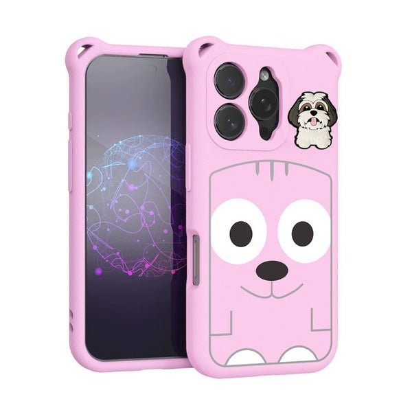 iPhone 16 Pro (6.3") Soft EVA Cartoon Puppy Phone Case (Pink) Carousel 2
