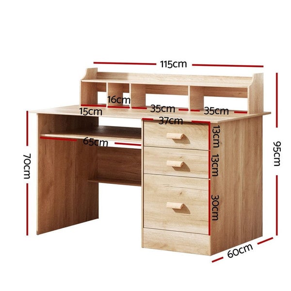 Computer Desk Office Study Desks Table Shelf Drawer Carousel 2