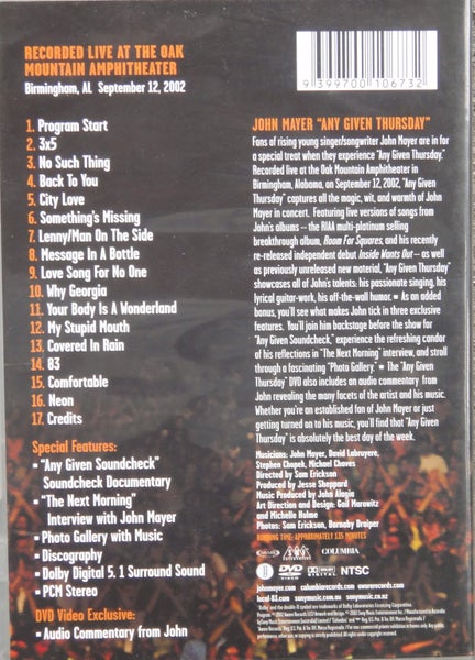 John Mayer - Any Given Thursday DVD Carousel 2