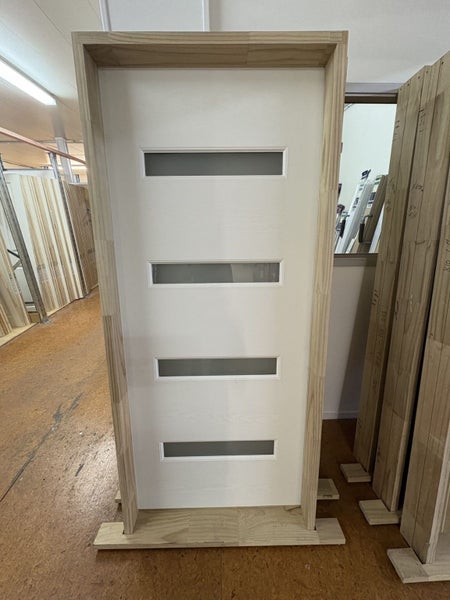 EXTERIOR PREHUNG FIBREGLASS 4 LITE DOOR 1980MM HIGH X 860MM WIDE Carousel 1