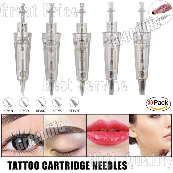 30pcs Cartridge Needles Makeup Bayonet port Tattoo Needles For Eyebrow/Lips/E... Carousel 1
