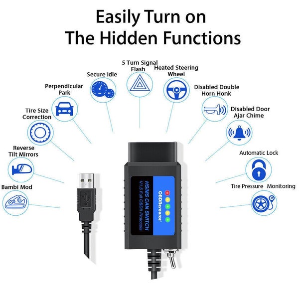 FORScan Code Reader OBD2 Scanner ELM327 V1.5 USB Adapter HS MS-CAN For Ford Carousel 1