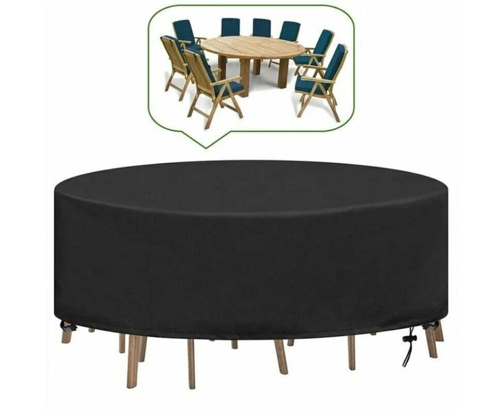 Round Garden Table Cover Outdoor Garden Furniture Tarpaulin Waterproof 230X100cm Carousel 1