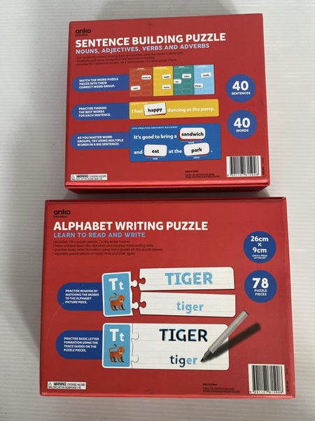 **LIKE NEW 2 x EDUCATIONAL LEARN TO READ & WRITE & SENTANCE BUILDERS PUZZLES** Carousel 2
