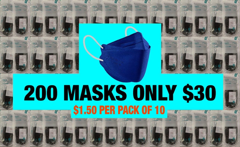 MASKS 200 FFP2 2163 NR like KF94 KN95 N95 BLUE - LIMITED TIME SALE Carousel 1