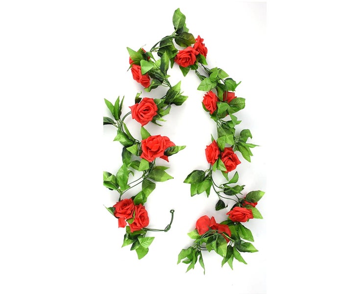 5Pcs Artificial Vine Rose Flower Silk Blossom Garland Home Decoration Carousel 2