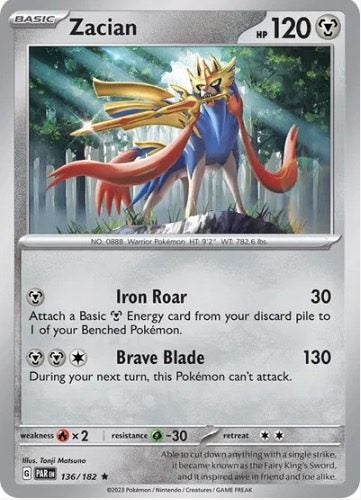 Pokemon Paradox Rift ~ Zacian 136/182 Reverse Holo & Holo Pair Carousel 1