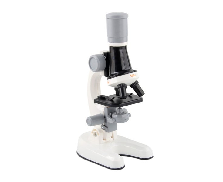 High Definition 100/400/1200 Times Adjustable Microscope Toys Kit with Carousel 1
