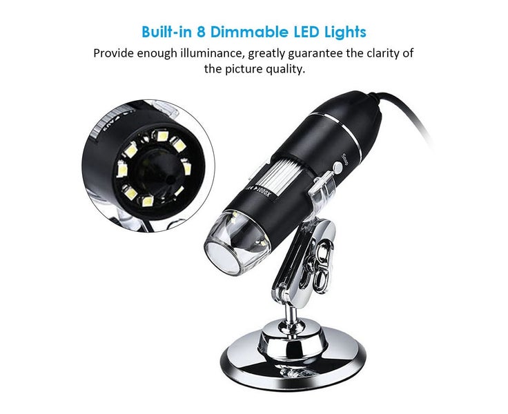 3 In 1 USB & MICRO USB &Type-C Digital Microscope 1000X Magnification Carousel 6