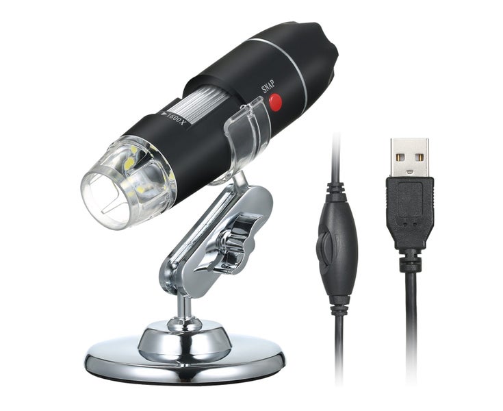 USB Digital Microscope 1600X Magnification Camera 8 LEDs with Stand Po Carousel 1