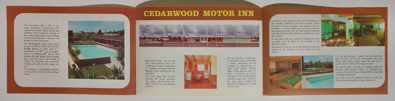 OLD NZ TOURISM ADVERTISING - WHANGAMATA CEDARWOOD MOTOR INN Carousel 2