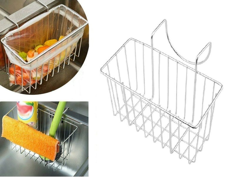 Kitchen Sink Caddy Tidy Storage Holder Rack Cleaning Stainless Steel Organizer Carousel 1