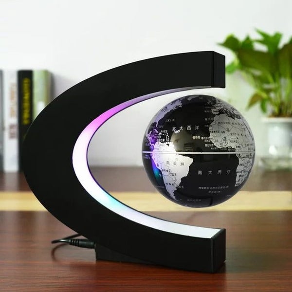 Floating Globe with LED Lights C Shape Magnetic Levitation Floating Globe Wor... Carousel 1