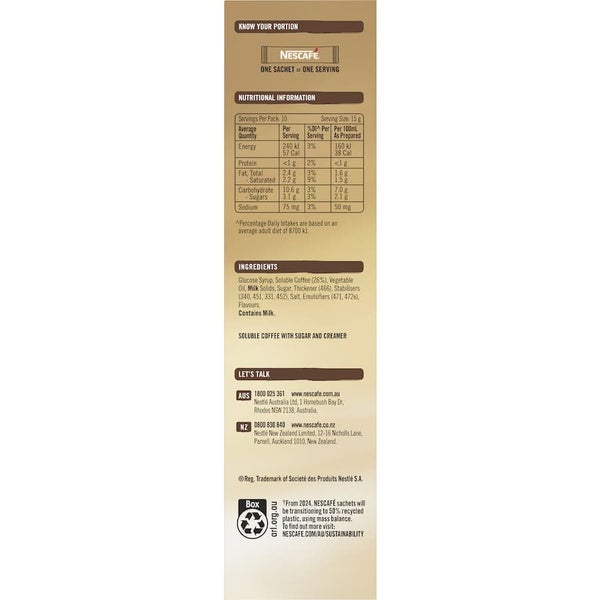Nescafé Coffee Sachets Double Shot Latte 10pack 150g Carousel 7