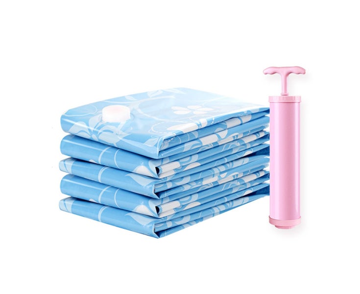 5 Pack Vacuum Bag with Manual Pump Reusable Vacuum Storage Bags Leakpr Carousel 1