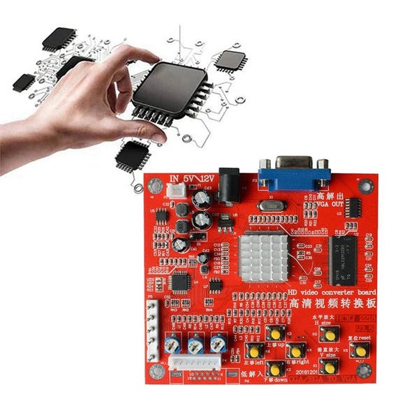 CGA/CRT To VGA Video Converter Board For Arcade Machine Led Monitor, Carousel 4