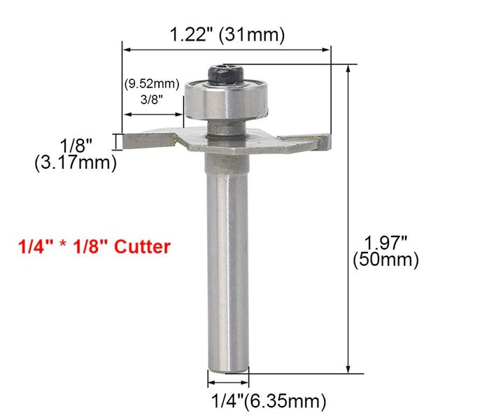 T Slot Router Bit 1/4" Shank 3/32 Carousel 4