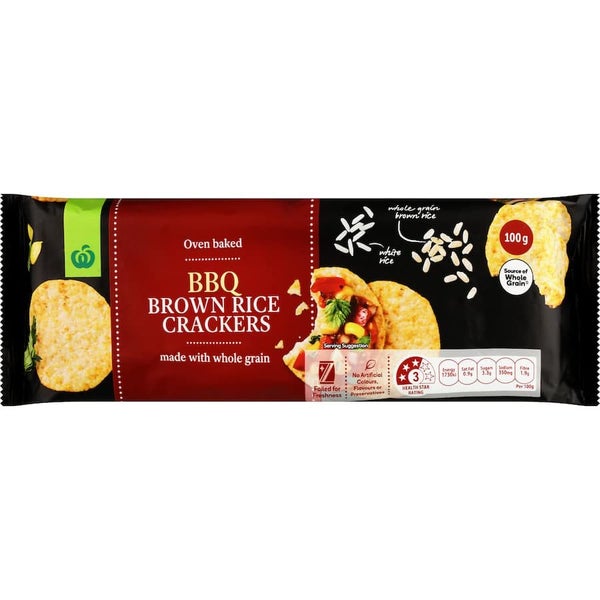 Woolworths Rice Crackers Brown Rice Bbq Carousel 2