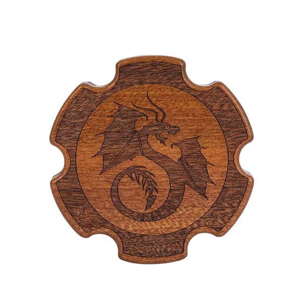 Wooden Oak Dice Case - Dragon Carousel 1