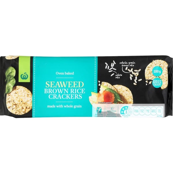 Woolworths Rice Crackers Brown Rice Seaweed Carousel 2