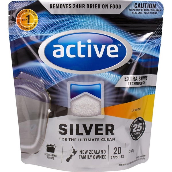 Active Silver Dishwasher Tablets Lemon 20pack Carousel 1