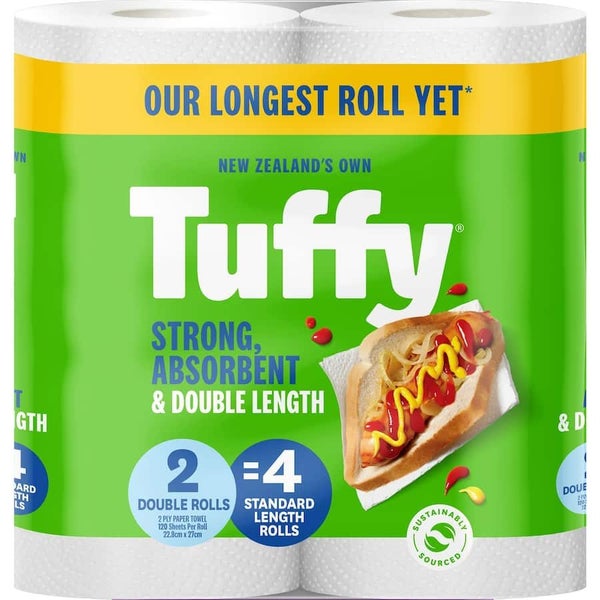 Tuffy Paper Towels Double Length White 2pack Carousel 1