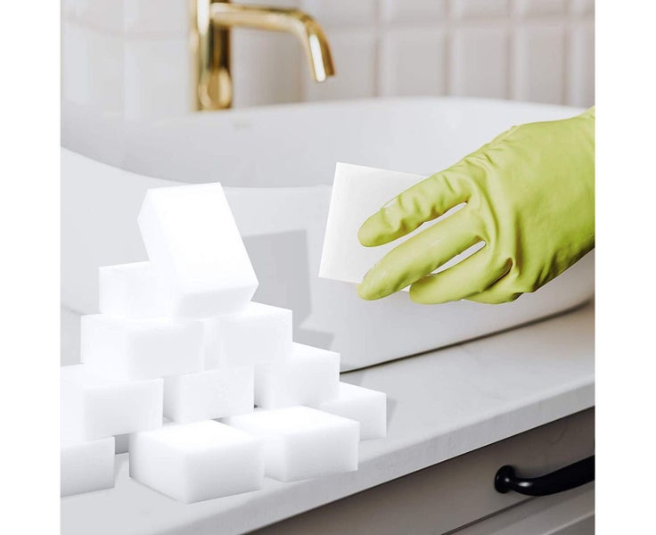 100 Pack Magic Sponge Eraser Extra Thick Large and Long Lasting Melami Carousel 8