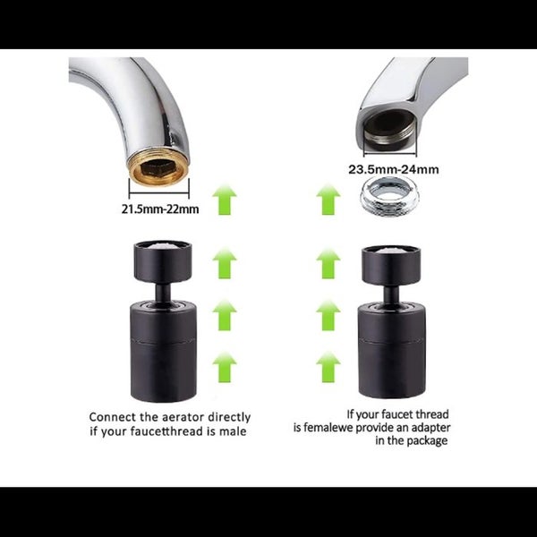 Auspicious-faucet Aerator, 360 Degree Swivel-2 Modes Adjustable Kitche Carousel 5