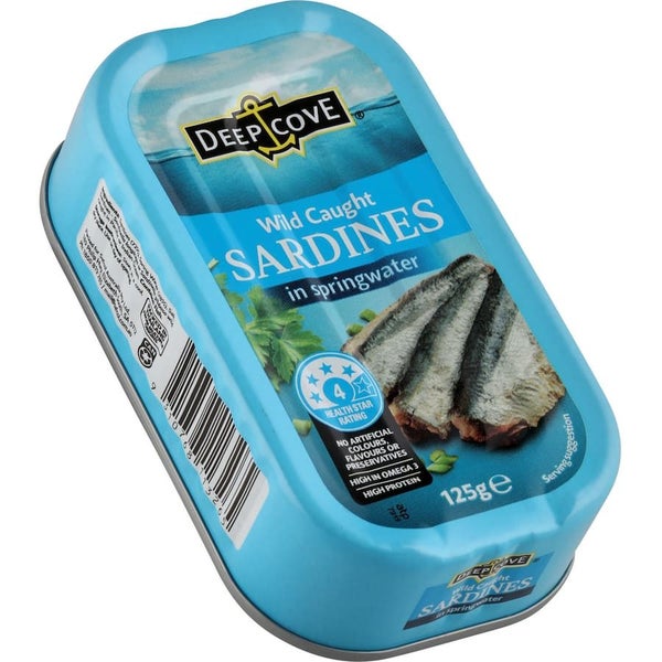 Deep Cove Sardines In Spring Water Tear tab can 125g Carousel 1