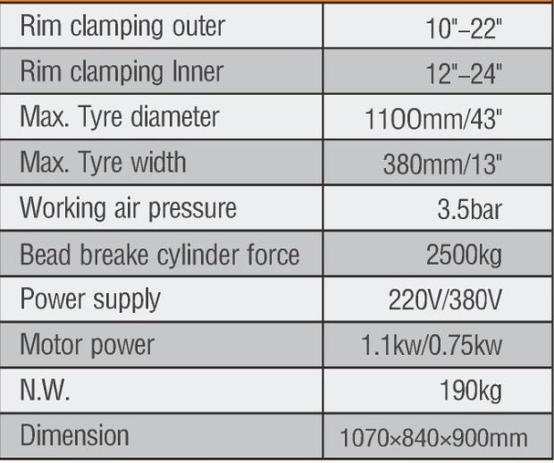 Tyre Changer SL-620 240v 24inch Rim Carousel 2