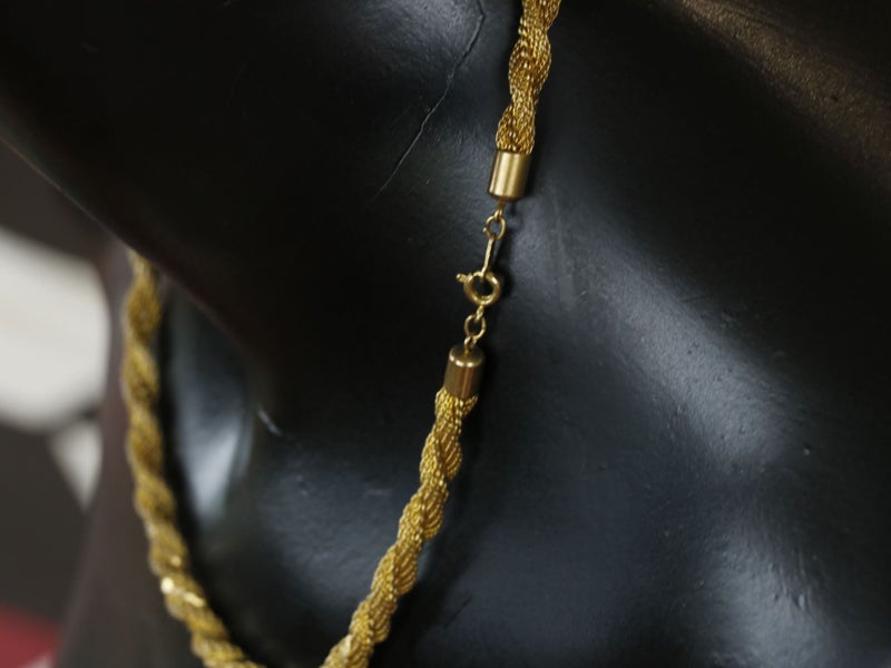 Vintage twisted Rope Chain Necklace Choker Gold Plated Nickle or copper Choker Carousel 2