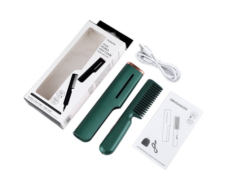 Electric Hair Straightener Brush Comb Mini Hair Curler Fast Heating Men Beard Carousel 1
