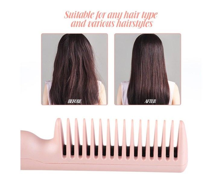 2-in-1 Hair Straightener Tourmaline Ceramic Hair Curler Brush Hair Com Carousel 2