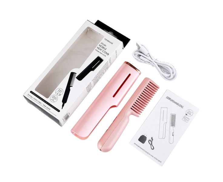 Electric Hair Straightener Brush Comb Mini Hair Curler Fast Heating Men Beard Carousel 7