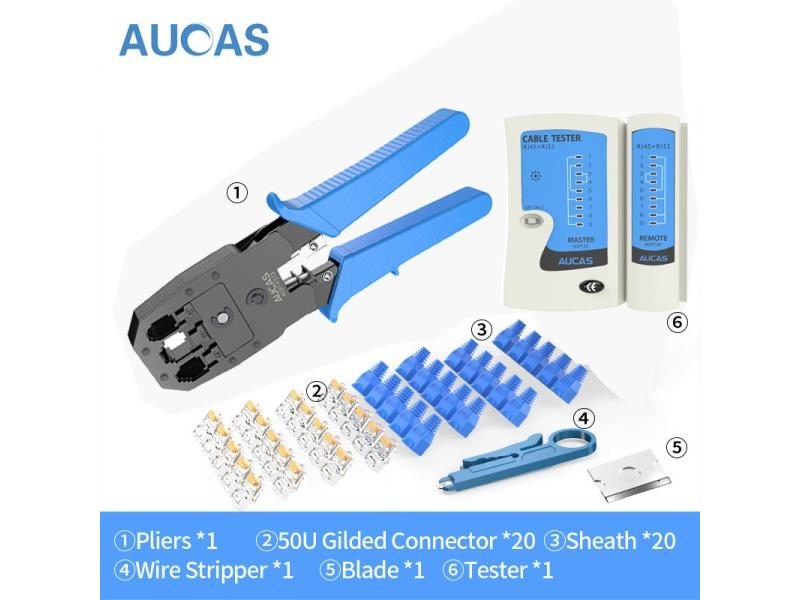AUCAS Rj45 Crimping Tool For Cable Networking Wire RJ12 Punch Carousel 1
