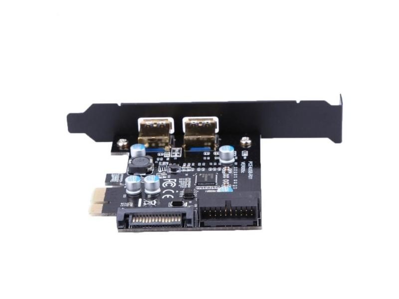 USB 3.0 To PCI-E 2 Port PCI Express Expansion Card 19-Pin Power Connector Super Carousel 1