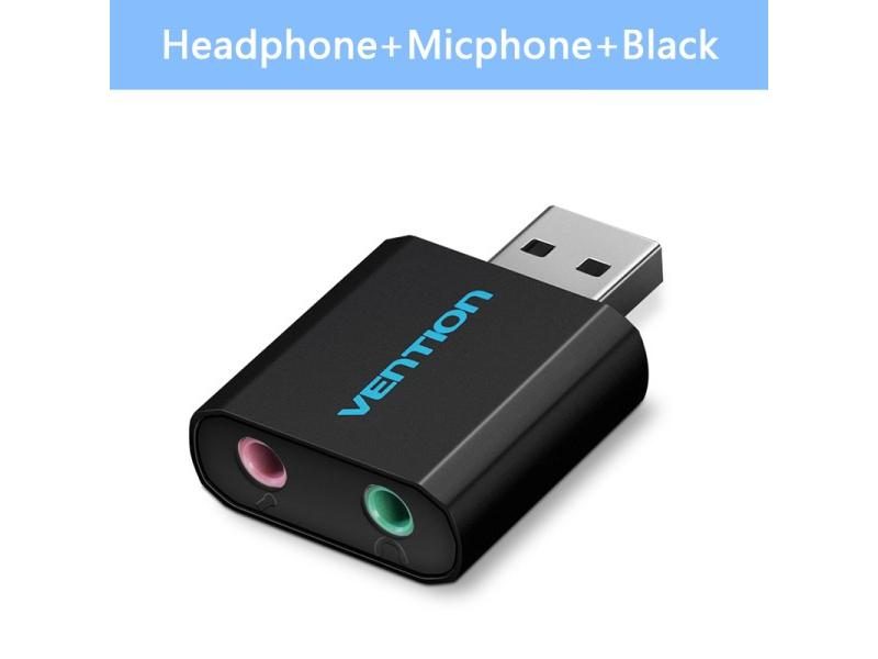 Vention USB Sound Card USB Audio Interface Headphone Adapter Soundcard For Mic Carousel 1